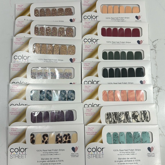 14 different Color Street Nail Polish Strips